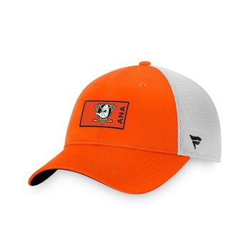 Fanatics | Men's Branded Orange, White Anaheim Ducks Authentic Pro Trucker Snapback Hat商品图片,