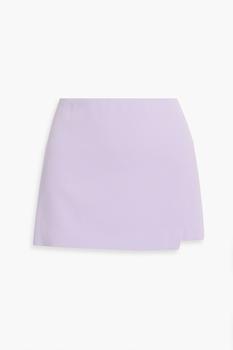Alice + Olivia | Lilia wrap-effect crepe mini skirt商品图片,4.4折