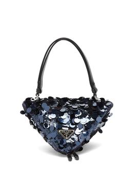 prada包好用吗, Prada | Sequinned leather triangle shoulder bag商品图片 