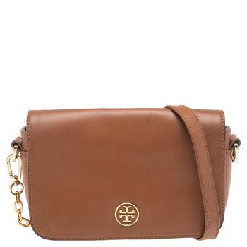 了解tory burch robinson, [二手商品] Tory Burch | Tory Burch Brown Leather Mini Robinson Chain Crossbody Bag商品图片 3.4折