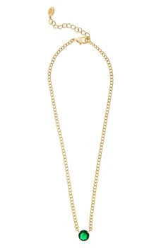 Rivka Friedman | 18K Gold Plated Green CZ Pendant Necklace,商家Nordstrom Rack,价格¥1000