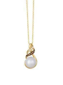 Le Vian | 14K Honey Gold™, Vanilla Pearls™, Vanilla Diamonds® & Chocolate Diamonds® Pendant Necklace,商家Saks OFF 5TH,价格¥4467