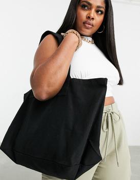 asos包, ASOS | ASOS DESIGN cotton canvas tote bag in black - BLACK商品图片 