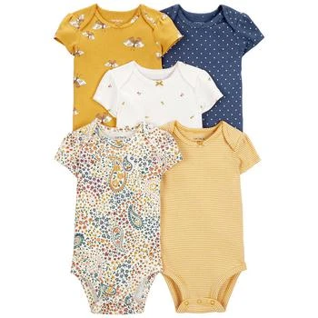 Carter's | Baby Girls Short Sleeve Original Bodysuits, Pack of 5 6折, 独家减免邮费