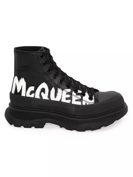 Alexander McQueen | Graffiti Tread Slick Leather Boots 独家减免邮费