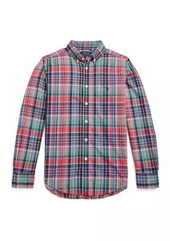 推荐Boys 8-20 Plaid Cotton Poplin Shirt商品