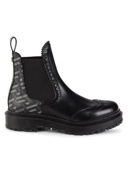 Versace | Greca Perforated Leather Ankle Boots 4.9折