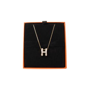 商品Hermes Pop H Necklace Gold Hardware Marron Glace图片