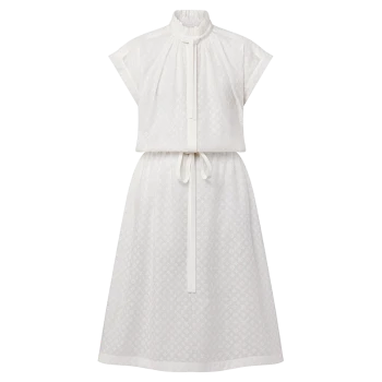 推荐【预售十天】路易威登23新款 女白色桑蚕丝棉垂饰连衣裙1ABT23商品