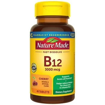 Nature Made | Vitamin B12 Sublingual 3000 mcg Sugar Free Fast Dissolve Tablets,商家Walgreens,价格¥119