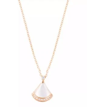 ADORNIA | Rose Gold Adjustable Mother of Pearl Cubic Zirconia Leaf Pendant Necklace,商家Macy's,价格¥211