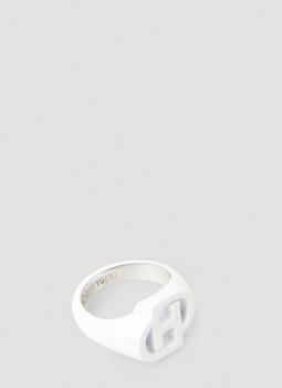 推荐Logo Signet Ring in White商品