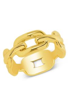 商品Sterling Forever | 14K Gold Plated Scout Chain Ring,商家Nordstrom Rack,价格¥142图片