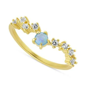 Giani Bernini | Simulated Opal (1/6 ct. t.w.) & Cubic Zirconia Statement Ring in 18k Gold-Plated Sterling Silver, Created for Macy's,商家Macy's,价格¥447