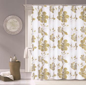 商品Dainty Home | Flower Burst Metallic Printed 100% Cotton Shower Curtain,商家Lord & Taylor,价格¥287图片