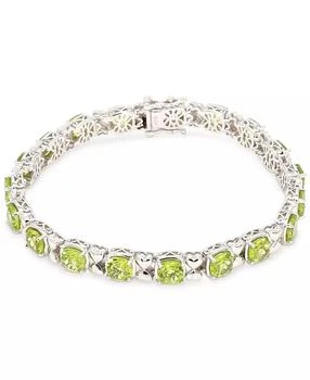 Macy's | Oval & Heart Link Bracelet in Sterling Silver (Available in Blue Topaz, Peridot, Mystic Topaz, Citrine, & Multi-Gemstone),商家Macy's,价格¥1129