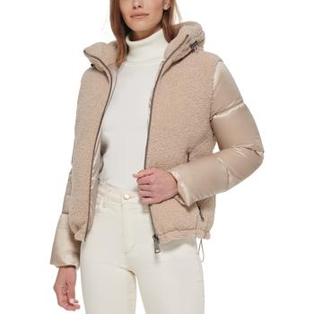 Calvin Klein | Hooded Mixed-Media Puffer Coat商品图片,7.5折×额外7折, 额外七折