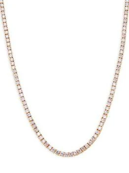 Sterling Forever | 14K Goldplated Sterling Silver Cubic Zirconia Studded Tennis Necklace 5折×额外9折, 独家减免邮费, 额外九折