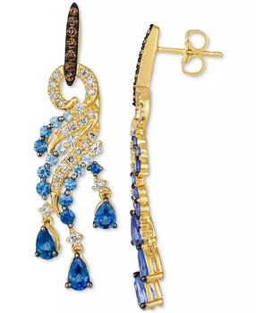 Le Vian | Multi-Gemstone (2-1/4 ct. t.w.) & Diamond (1/2 ct. t.w.) Statement Drop Earrings in 14k Gold,商家Macy's,价格¥16656