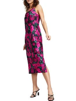 Womens Floral Midi Slip Dress
