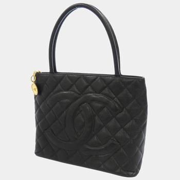 [二手商品] Chanel | Chanel Black Caviar Leather Medallion Tote bag商品图片,5.1折