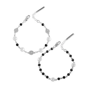 Tahari | Silver-Tone Line Bracelet Duo Set 独家减免邮费