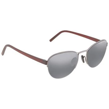 Porsche Design | Black Blue Silver Mirror Oval Men's Sunglasses P8677 D 54 3.2折, 满$75减$5, 满减