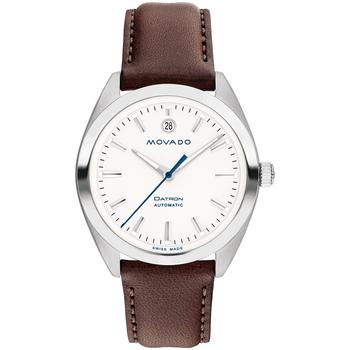 Movado | Men's Heritage Datron Swiss Automatic Chocolate Genuine Leather Strap Watch 40mm商品图片,