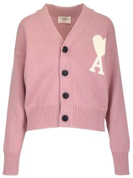 ami毛衣精选, AMI | AMI De Coeur V-Neck Knitted Cardigan商品图片 9.6折