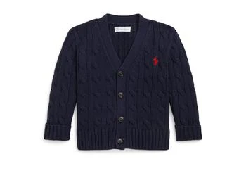 Ralph Lauren | Cable-Knit Cotton V-Neck Cardigan (Infant),商家Zappos,价格¥372