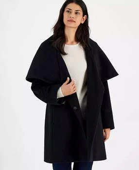 Via Spiga | Women's Belted Hooded Shawl Wrap Coat,商家Macy's,价格¥1620