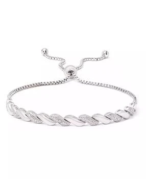 Macy's | Diamond Accent San Marco Link Bolo Adjustable Bracelet in Silver Plate, Gold Plate or Rose Gold Plate,商家Macy's,价格¥320