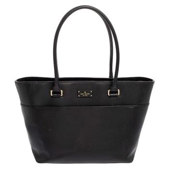 kate spade tote单肩包, [二手商品] Kate Spade | Kate Spade Black Leather Groove Street Margareta Tote商品图片 5.8折