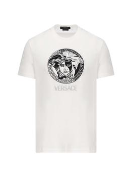 范思哲t恤新款, Versace | Versace Medusa Printed Crewneck T-Shirt商品图片 7.6折