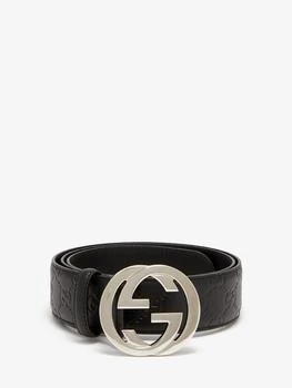 推荐Signature GG-logo leather belt商品