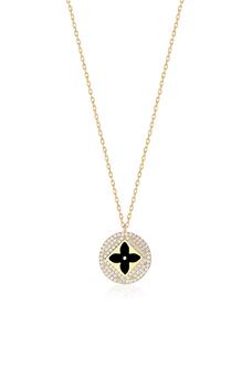 商品Gabi Rielle | 14K Gold Plated Pavé CZ Clover Pendant Necklace,商家Nordstrom Rack,价格¥416图片