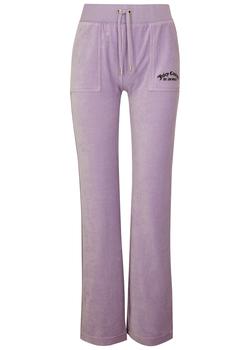 Juicy Couture | Del Ray logo-embroidered velour sweatpants商品图片,