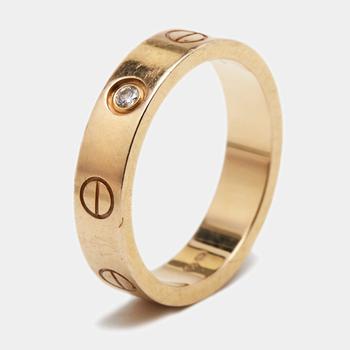 卡地亚戒指多少钱, [二手商品] Cartier | Cartier Love 1 Diamond 18k Rose Gold Wedding Band Ring Size 49商品图片 6.9折