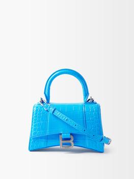 巴黎世家沙漏包价格, Balenciaga | Hourglass XS crocodile-effect leather bag商品图片 