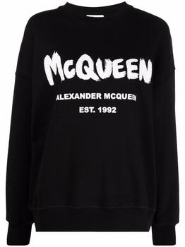 推荐Alexander Mcqueen Women's  Black Cotton Sweatshirt商品