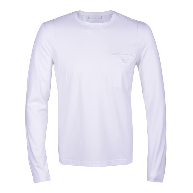 推荐PRADA 男士白色棉质长袖T恤 UJL839-710-F0009商品
