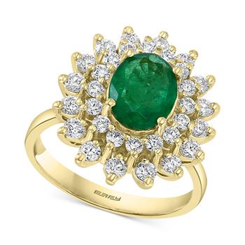 商品EFFY® Emerald (1-1/2 ct. t.w.) & Diamond (1 ct. t.w.) Ring in 14k Gold,商家Macy's,价格¥64008图片