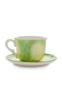 MoDA | Moda Domus - Handcrafted Ceramic Cabbage Tea Cup and Saucer - Green - Moda Operandi,商家Fashion US,价格¥722