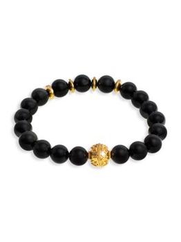 商品Jean Claude | 24K Gold Vermeil & Obsidian Beaded Bracelet,商家Saks OFF 5TH,价格¥707图片