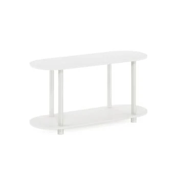 Furinno | Turn-N-Tube No Tools Modern Oval Side Table, White/Virgin White,商家Premium Outlets,价格¥530