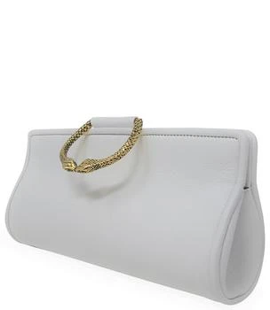 TRAMONTANO | Tramontano White Leather Large Clutch W/ Snake Handle,商家NOBLEMARS,价格¥3741