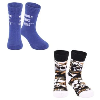 Timberland | Nature needs heroes logo socks set in camouflage and blue,商家BAMBINIFASHION,价格¥102