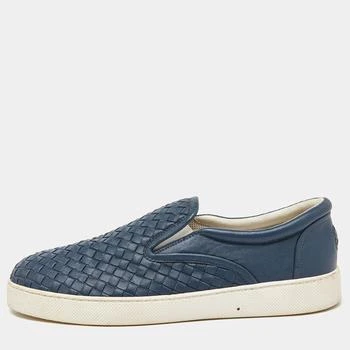 推荐Bottega Veneta Blue Intrecciato Leather Slip On Sneakers Size 44商品