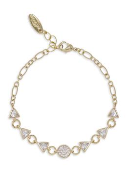 商品18K Goldplated & Cubic Zirconia Geometric Bracelet图片