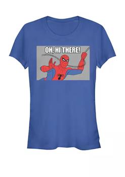 推荐Spider-Man Swinging Oh, Hi There! Vintage Portrait Short Sleeve Graphic T-Shirt商品